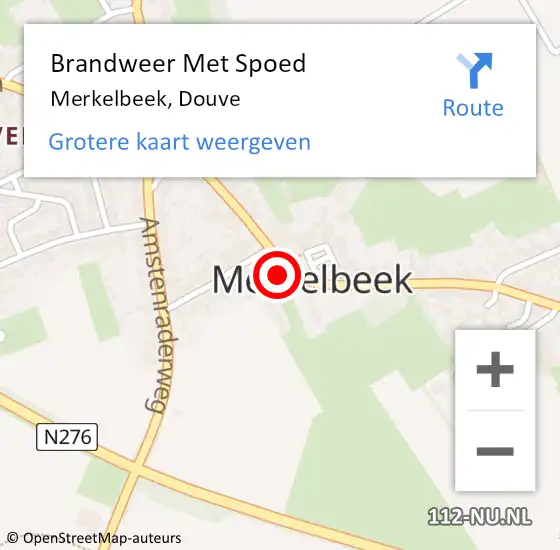 Locatie op kaart van de 112 melding: Brandweer Met Spoed Naar Merkelbeek, Douve op 21 december 2022 19:33