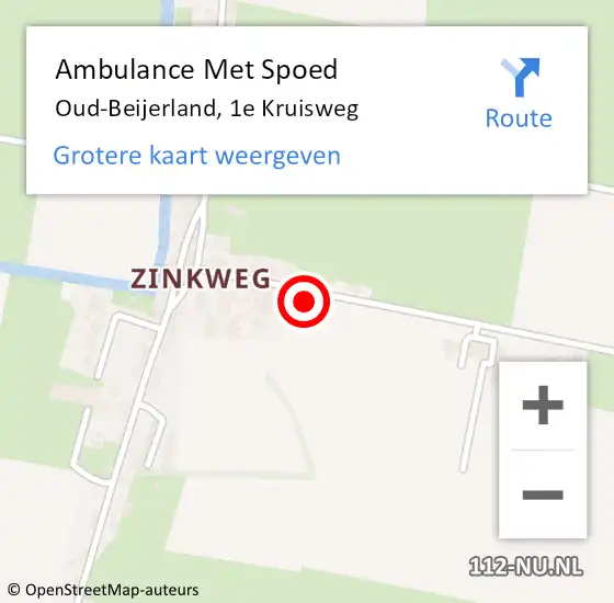 Locatie op kaart van de 112 melding: Ambulance Met Spoed Naar Oud-Beijerland, 1e Kruisweg op 21 december 2022 19:44