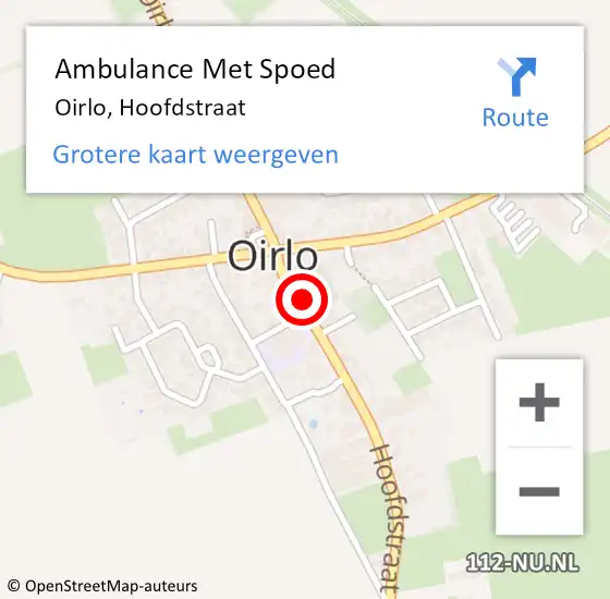 Locatie op kaart van de 112 melding: Ambulance Met Spoed Naar Oirlo, Hoofdstraat op 21 december 2022 21:09