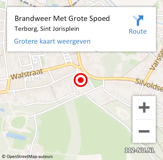 Locatie op kaart van de 112 melding: Brandweer Met Grote Spoed Naar Terborg, Sint Jorisplein op 21 december 2022 23:39