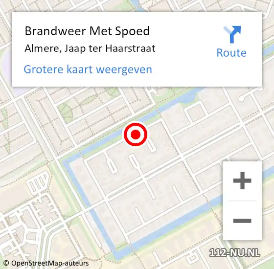Locatie op kaart van de 112 melding: Brandweer Met Spoed Naar Almere, Jaap ter Haarstraat op 22 december 2022 12:17