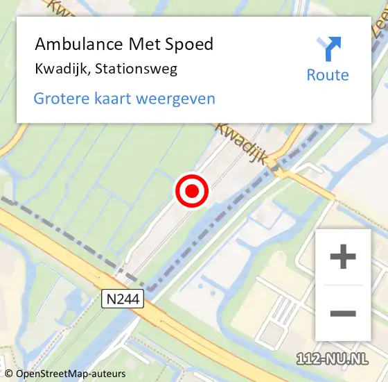 Locatie op kaart van de 112 melding: Ambulance Met Spoed Naar Kwadijk, Stationsweg op 22 december 2022 12:23