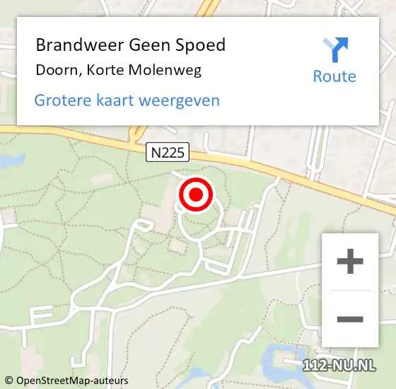 Locatie op kaart van de 112 melding: Brandweer Geen Spoed Naar Doorn, Korte Molenweg op 22 december 2022 14:07