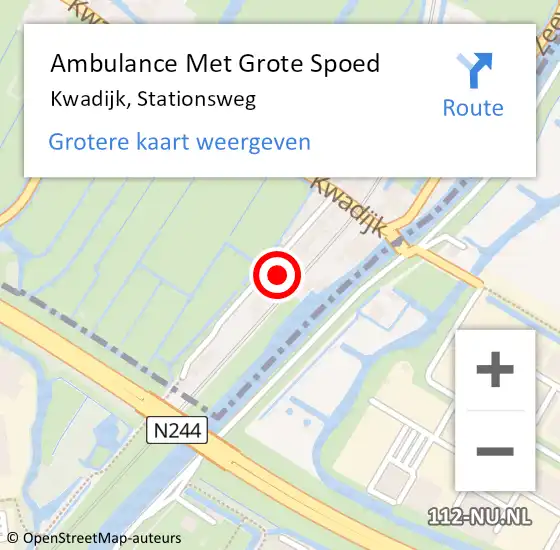 Locatie op kaart van de 112 melding: Ambulance Met Grote Spoed Naar Kwadijk, Stationsweg op 22 december 2022 14:21