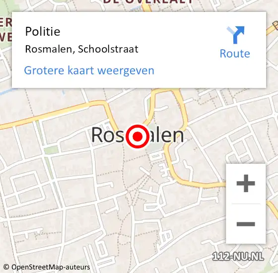 Locatie op kaart van de 112 melding: Politie Rosmalen, Schoolstraat op 22 december 2022 16:11