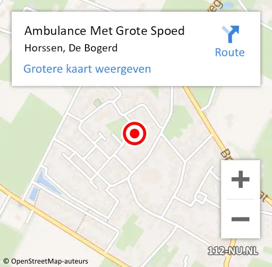 Locatie op kaart van de 112 melding: Ambulance Met Grote Spoed Naar Horssen, De Bogerd op 23 december 2022 07:03
