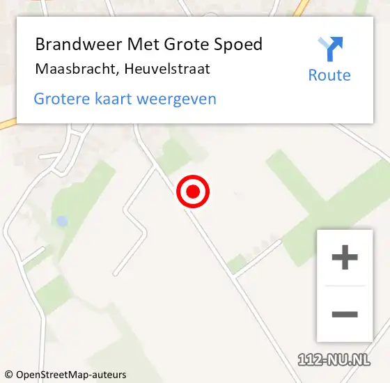 Locatie op kaart van de 112 melding: Brandweer Met Grote Spoed Naar Maasbracht, Heuvelstraat op 23 december 2022 09:19