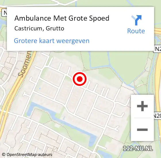 Locatie op kaart van de 112 melding: Ambulance Met Grote Spoed Naar Castricum, Grutto op 23 december 2022 09:44