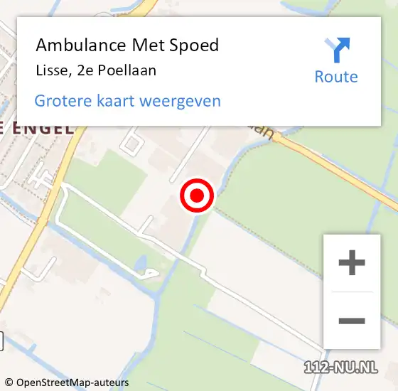 Locatie op kaart van de 112 melding: Ambulance Met Spoed Naar Lisse, 2e Poellaan op 23 december 2022 10:53