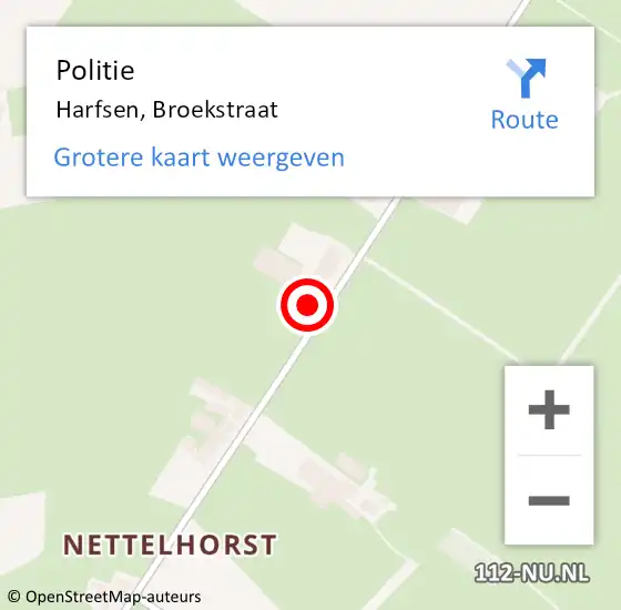 Locatie op kaart van de 112 melding: Politie Harfsen, Broekstraat op 23 december 2022 12:48