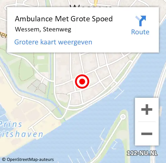 Locatie op kaart van de 112 melding: Ambulance Met Grote Spoed Naar Wessem, Steenweg op 23 december 2022 16:35
