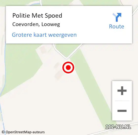 Locatie op kaart van de 112 melding: Politie Met Spoed Naar Coevorden, Looweg op 23 december 2022 18:10
