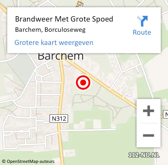 Locatie op kaart van de 112 melding: Brandweer Met Grote Spoed Naar Barchem, Borculoseweg op 23 december 2022 20:36