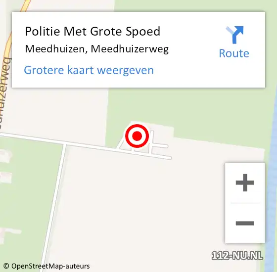 Locatie op kaart van de 112 melding: Politie Met Grote Spoed Naar Meedhuizen, Meedhuizerweg op 23 december 2022 23:02