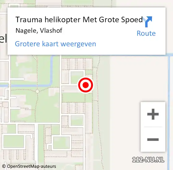 Locatie op kaart van de 112 melding: Trauma helikopter Met Grote Spoed Naar Nagele, Vlashof op 24 december 2022 00:09