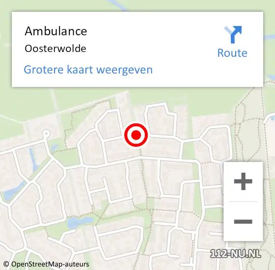 Locatie op kaart van de 112 melding: Ambulance Oosterwolde op 24 december 2022 00:18