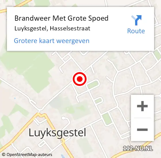 Locatie op kaart van de 112 melding: Brandweer Met Grote Spoed Naar Luyksgestel, Hasselsestraat op 24 december 2022 02:09