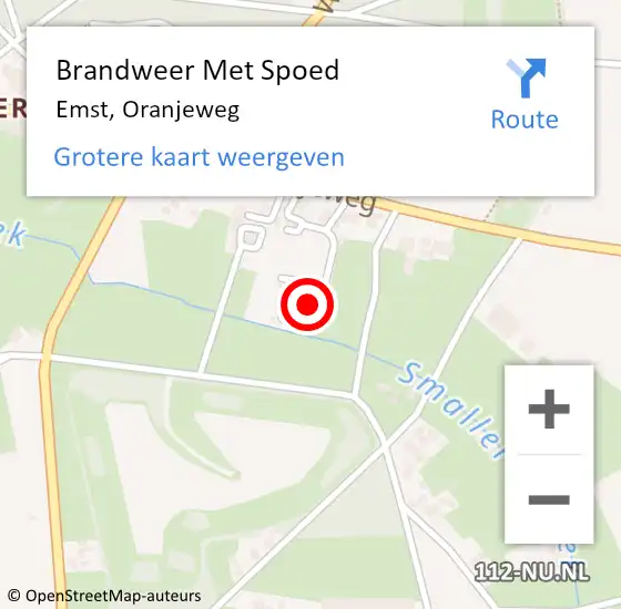 Locatie op kaart van de 112 melding: Brandweer Met Spoed Naar Emst, Oranjeweg op 24 december 2022 03:55