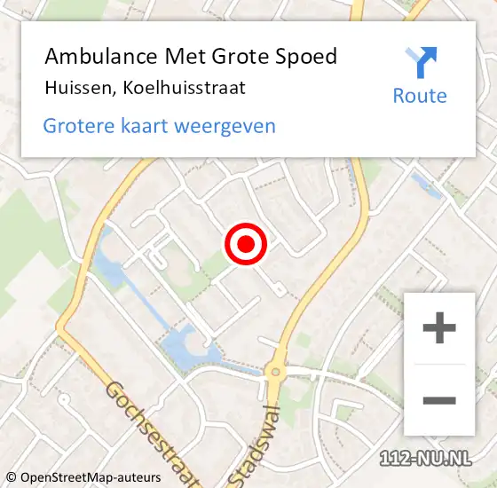 Locatie op kaart van de 112 melding: Ambulance Met Grote Spoed Naar Huissen, Koelhuisstraat op 24 december 2022 04:46