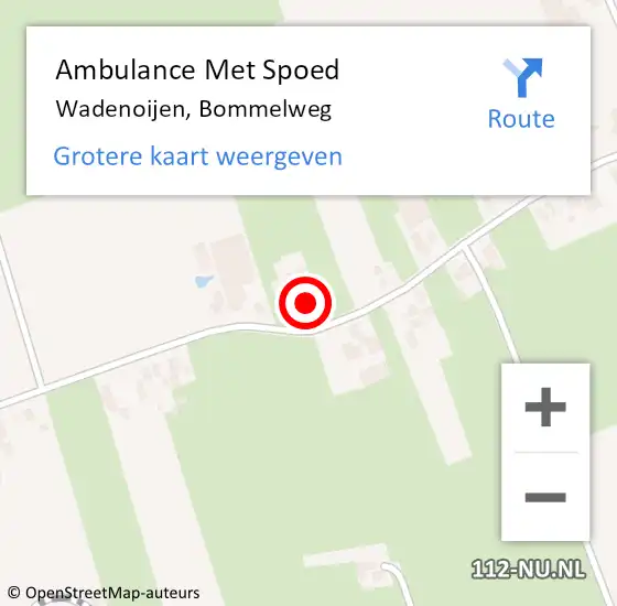 Locatie op kaart van de 112 melding: Ambulance Met Spoed Naar Wadenoijen, Bommelweg op 24 december 2022 05:51