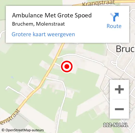 Locatie op kaart van de 112 melding: Ambulance Met Grote Spoed Naar Bruchem, Molenstraat op 24 december 2022 11:37