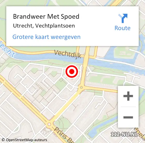 Locatie op kaart van de 112 melding: Brandweer Met Spoed Naar Utrecht, Vechtplantsoen op 24 december 2022 15:23