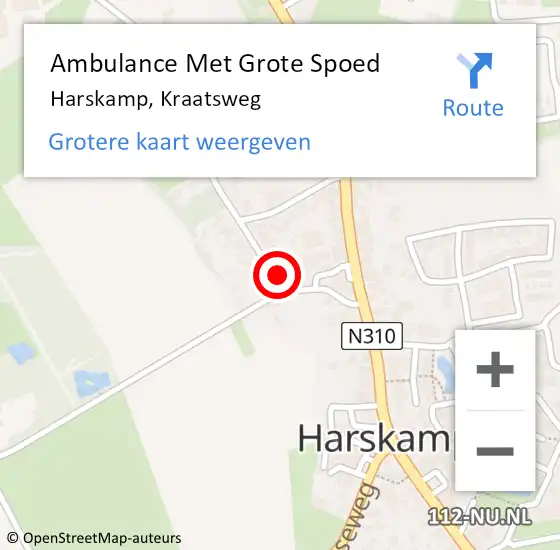 Locatie op kaart van de 112 melding: Ambulance Met Grote Spoed Naar Harskamp, Kraatsweg op 24 december 2022 16:07