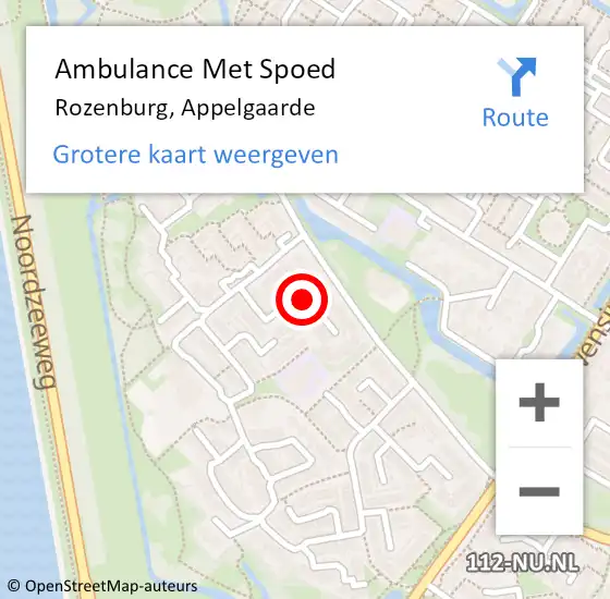 Locatie op kaart van de 112 melding: Ambulance Met Spoed Naar Rozenburg, Appelgaarde op 24 december 2022 16:19