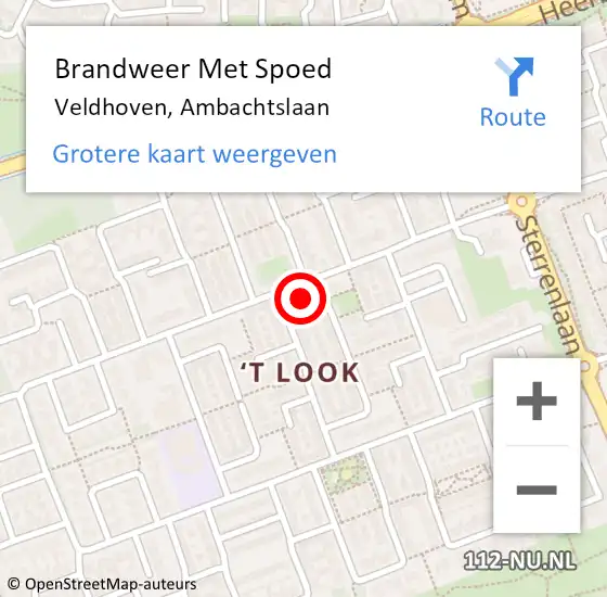 Locatie op kaart van de 112 melding: Brandweer Met Spoed Naar Veldhoven, Ambachtslaan op 24 december 2022 17:51