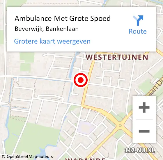 Locatie op kaart van de 112 melding: Ambulance Met Grote Spoed Naar Beverwijk, Bankenlaan op 24 december 2022 20:38
