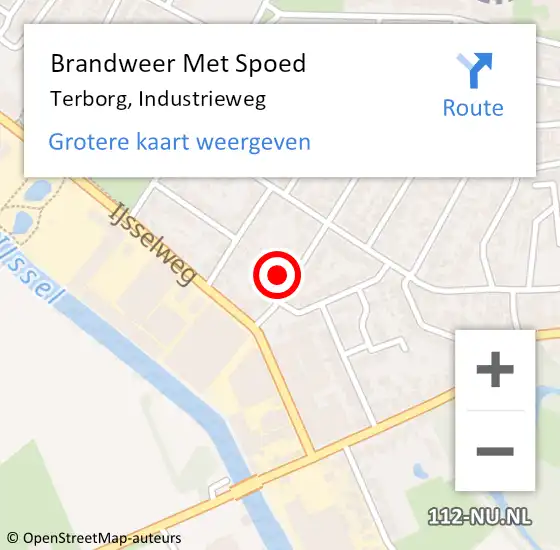 Locatie op kaart van de 112 melding: Brandweer Met Spoed Naar Terborg, Industrieweg op 24 december 2022 22:48