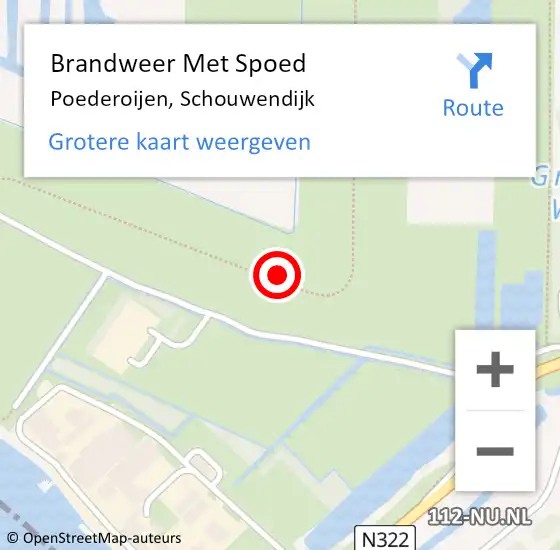 Locatie op kaart van de 112 melding: Brandweer Met Spoed Naar Poederoijen, Schouwendijk op 25 december 2022 00:35