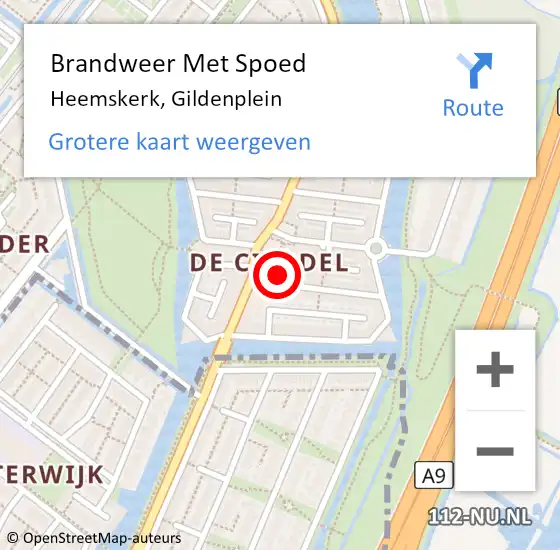 Locatie op kaart van de 112 melding: Brandweer Met Spoed Naar Heemskerk, Gildenplein op 25 december 2022 16:43