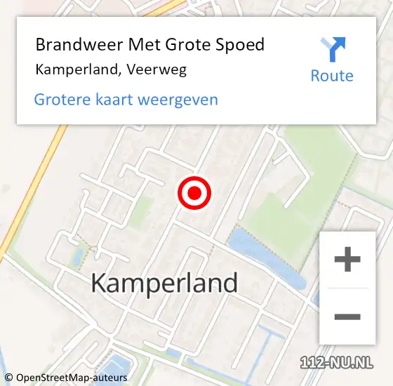 Locatie op kaart van de 112 melding: Brandweer Met Grote Spoed Naar Kamperland, Veerweg op 25 december 2022 17:24