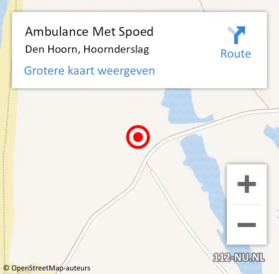 Locatie op kaart van de 112 melding: Ambulance Met Spoed Naar Den Hoorn, Hoornderslag op 26 december 2022 13:51