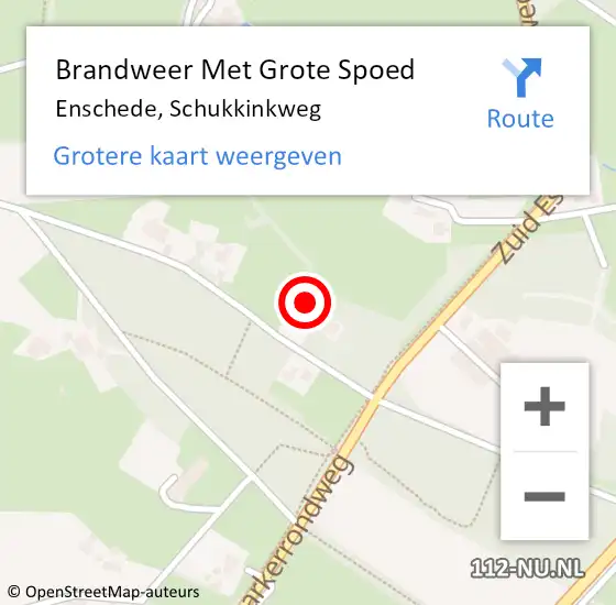 Locatie op kaart van de 112 melding: Brandweer Met Grote Spoed Naar Enschede, Schukkinkweg op 26 december 2022 14:46