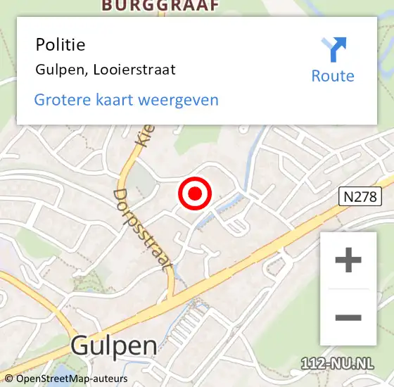Locatie op kaart van de 112 melding: Politie Gulpen, Looierstraat op 26 december 2022 15:38