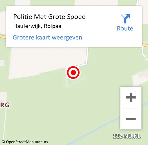 Locatie op kaart van de 112 melding: Politie Met Grote Spoed Naar Haulerwijk, Rolpaal op 26 december 2022 17:56