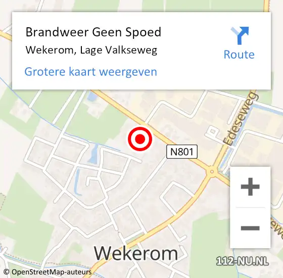 Locatie op kaart van de 112 melding: Brandweer Geen Spoed Naar Wekerom, Lage Valkseweg op 26 december 2022 19:37