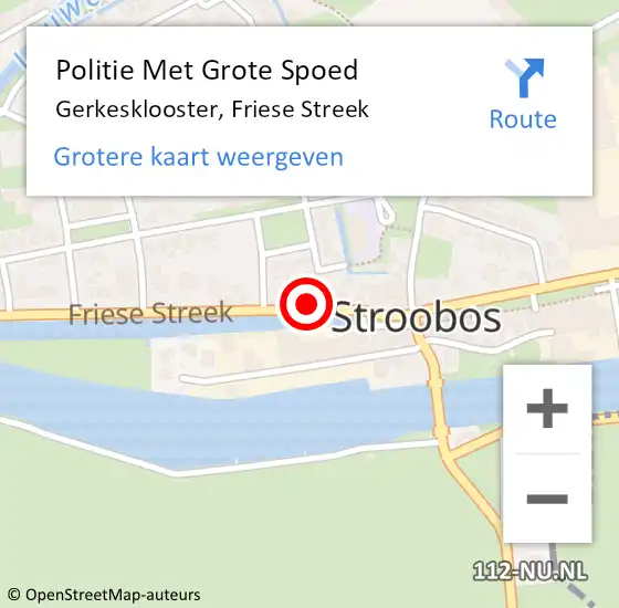 Locatie op kaart van de 112 melding: Politie Met Grote Spoed Naar Gerkesklooster, Friese Streek op 27 december 2022 00:03