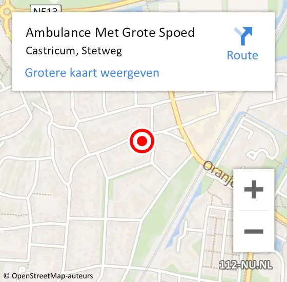 Locatie op kaart van de 112 melding: Ambulance Met Grote Spoed Naar Castricum, Stetweg op 27 december 2022 01:58