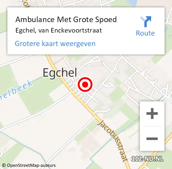 Locatie op kaart van de 112 melding: Ambulance Met Grote Spoed Naar Egchel, van Enckevoortstraat op 27 december 2022 04:47