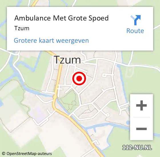 Locatie op kaart van de 112 melding: Ambulance Met Grote Spoed Naar Tzum op 27 december 2022 11:29