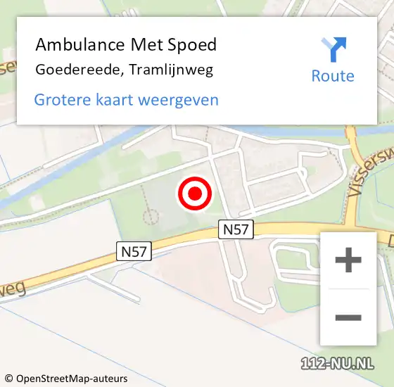 Locatie op kaart van de 112 melding: Ambulance Met Spoed Naar Goedereede, Tramlijnweg op 27 december 2022 16:17