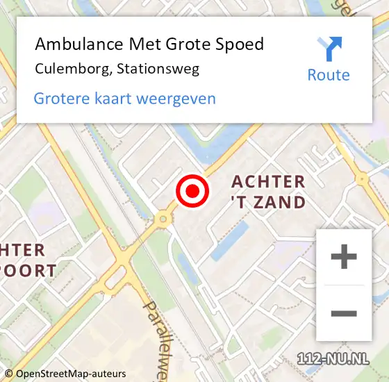 Locatie op kaart van de 112 melding: Ambulance Met Grote Spoed Naar Culemborg, Stationsweg op 27 december 2022 21:33