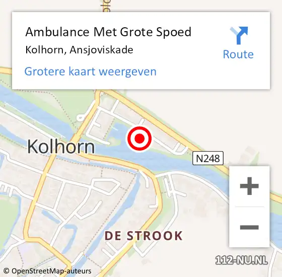 Locatie op kaart van de 112 melding: Ambulance Met Grote Spoed Naar Kolhorn, Ansjoviskade op 27 december 2022 21:55