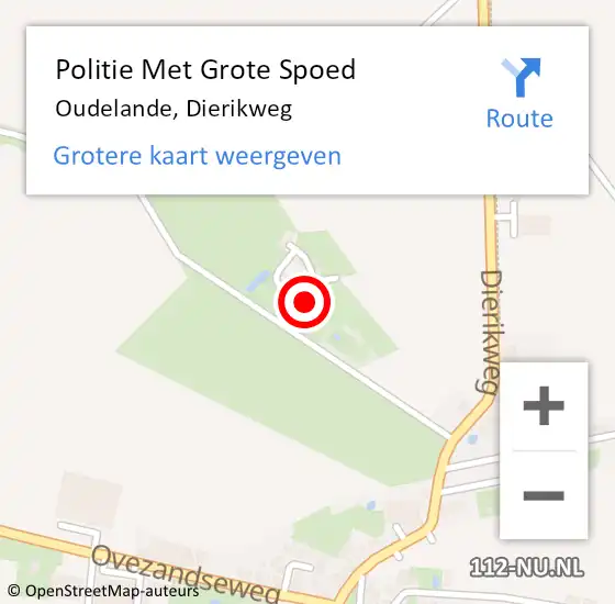 Locatie op kaart van de 112 melding: Politie Met Grote Spoed Naar Oudelande, Dierikweg op 28 december 2022 10:52