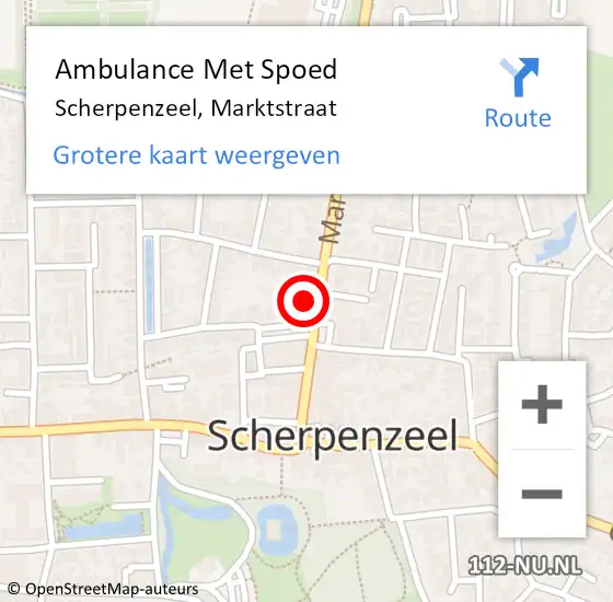 Locatie op kaart van de 112 melding: Ambulance Met Spoed Naar Scherpenzeel, Marktstraat op 28 december 2022 16:30