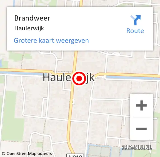Locatie op kaart van de 112 melding: Brandweer Haulerwijk op 28 december 2022 20:29
