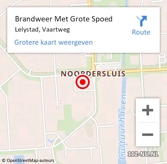 Locatie op kaart van de 112 melding: Brandweer Met Grote Spoed Naar Lelystad, Vaartweg op 28 december 2022 20:32